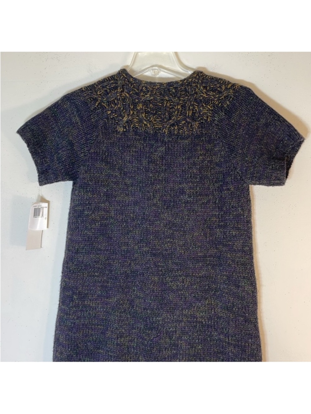 French Connection Wool Blend Chunky Cable Knit Short Sleeve Sweater Dress. 8 NWT - Picture 9 of 9